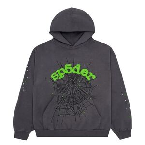 Spider Graphic Gray&Green Hoodie